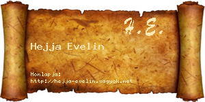Hejja Evelin névjegykártya